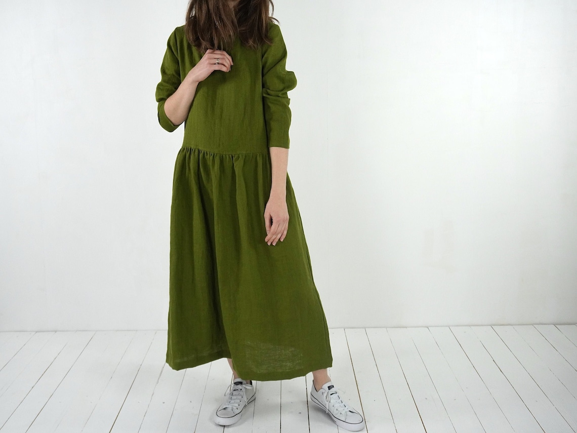Brown Cielo Linen Maxi Dress