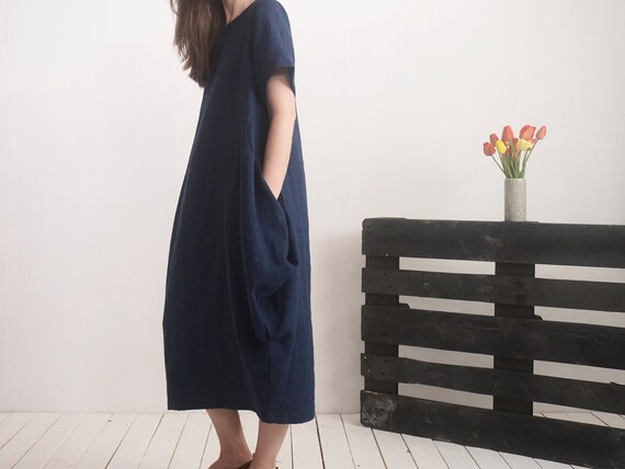 Linen Oversize Dress. Linen Balloon Dress. Loose Boho Linen Dress. Linen  Maternity Dress. Minimalist Clothing. Sustainable Clothing- BLANDA - Etsy  Canada