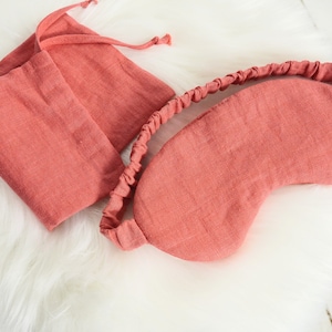 Maschera per dormire in lino con custodia. Maschera per occhi in lino. Maschera per dormire e custodia da viaggio naturale. Maschera ecologica per dormire. Maschera per occhi unisex. Regalo di Natale.