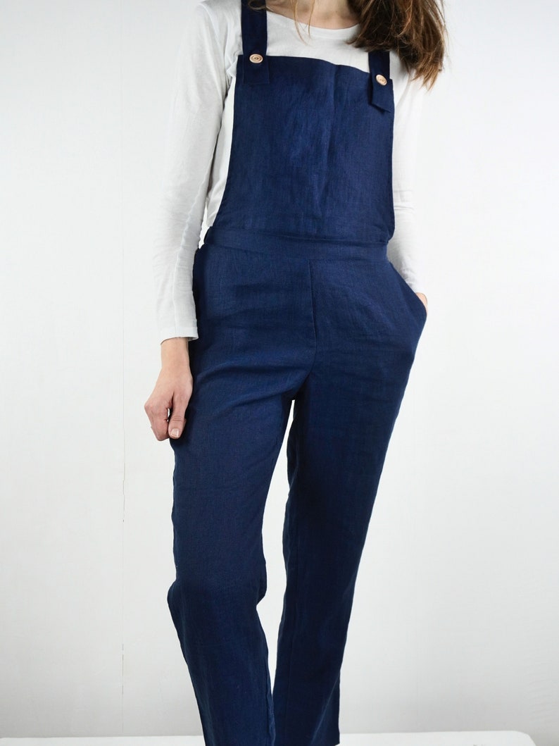 Linen Overall. Linen Dungarees. Linen Jumpsuit. Casual Women Etsy