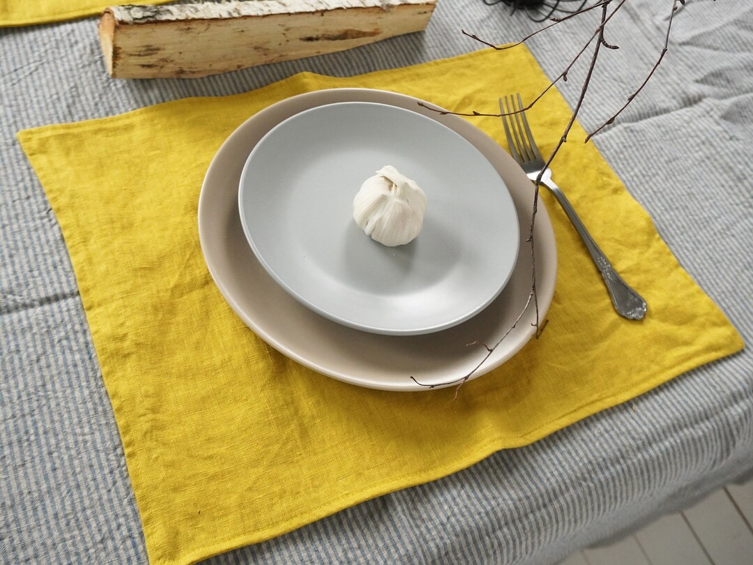 Linen Double Layer Placemat Set of 2,4,6,8,10. Linen Placemats. Various