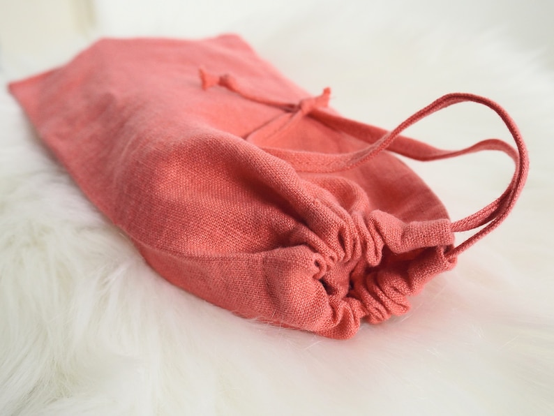 Natuurlijk slaapmasker en zakje. Linnen slaapmasker met etui. Linnen reisoogmasker. Eco-oogmasker om te slapen. Uniseks oogmasker. Jubileumcadeau afbeelding 8