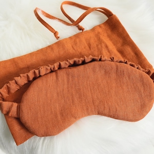 Maschera per dormire in lino con custodia. Maschera per occhi in lino. Maschera per dormire e custodia da viaggio naturale. Maschera ecologica per dormire. Maschera per occhi unisex. Regalo di Natale.