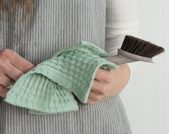 Waffle dish cloth set of 4, 6, 8, 10. Natural dish cloths. Eco friendly kitchen. Sustainable kitchen. Linen dish cloths. Waffle wassh cloth.