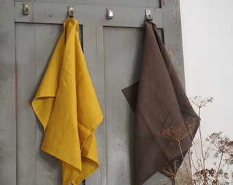100% Linen Kitchen Towel Set: Soft, Absorbent, Machine Washable (50x70cm)