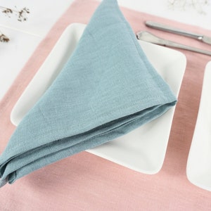 Linen napkins. Natural stonewashed linen napkin set. Linen napkin set of 4 6 8 10 12. Washed soft linen table napkins. Handmade table decor image 6