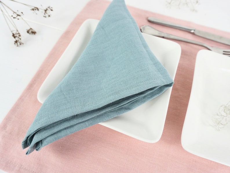 Linen napkins. Natural stonewashed linen napkin set. Linen napkin set of 4 6 8 10 12. Washed soft linen table napkins. Handmade table decor image 6