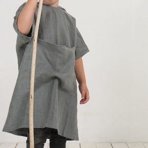 Linen kids poncho. Linen towel for kids. Linen hooded children towel. Kids beach cover up. Linen hooded toddler bathrobe. Kids beach towel. image 7