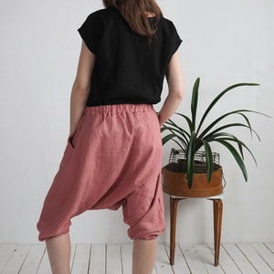 Linen harem pants. Women yoga pants. Baggy harem pants. Hippie clothing. Summer linen pants. Drop crotch pants. Boho linen pants IRTYSH image 6