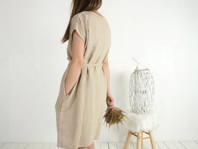 Bridesmaid linen dress. Linen simple bridesmaid dress. Boho linen wedding dress. Wedding guest dress. Bohemian bridesmaid dress DANUBE image 6