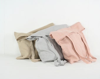 Linen tote bag. Natural linen bag. Linen shoulder bag. Natural shopping bag. Minimalist eco reusable grocery bag. Zero waste shopping bag.