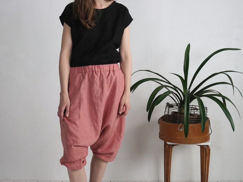 Linen harem pants. Women yoga pants. Baggy harem pants. Hippie clothing. Summer linen pants. Drop crotch pants. Boho linen pants IRTYSH image 3