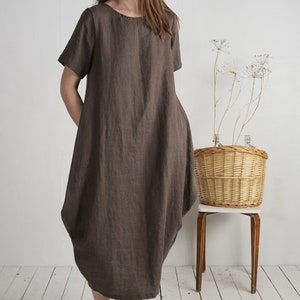 Linen Oversize Dress. Linen Balloon Dress. Loose Boho Linen - Etsy