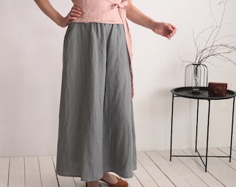 Linen maxi skirt. Linen skirt. A-line skirt. Linen long skirt. Linen maxi length skirt. Pocket long skirt. Sustainable Clothing - HEILONG