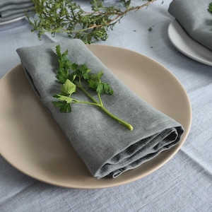 Washed linen napkins in various colors. Linen napkin set 4,6,8,10 Washed medium wight linen napkin. Wedding table linen. Large size napkins.