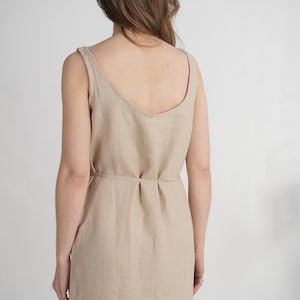 Linen open back dress. Linen long dress. Linen evening dress. Elegant linen open back dress. Summer linen dress. Wedding guest dress - TAGUS