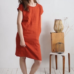 Natural Everyday Linen Dress. Linen Simple Dress. Tunic Linen - Etsy