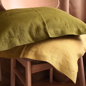 Sham linen pillow case. Linen pillow case. Softened linen pillowcase. King, Queen linen pillowcase. Pillow case with decorative edge.