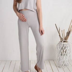 Handmade bamboo wide pants. Women&#39;s bamboo pants. Wide flowy bamboo pants. Organic trousers. Bamboo Soft pants. Lounge fashion - BURTNIEKS