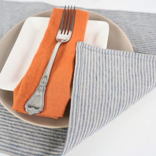 Natural Linen Placemat Set of 6 8 10 12. Dark Blue Linen Etsy