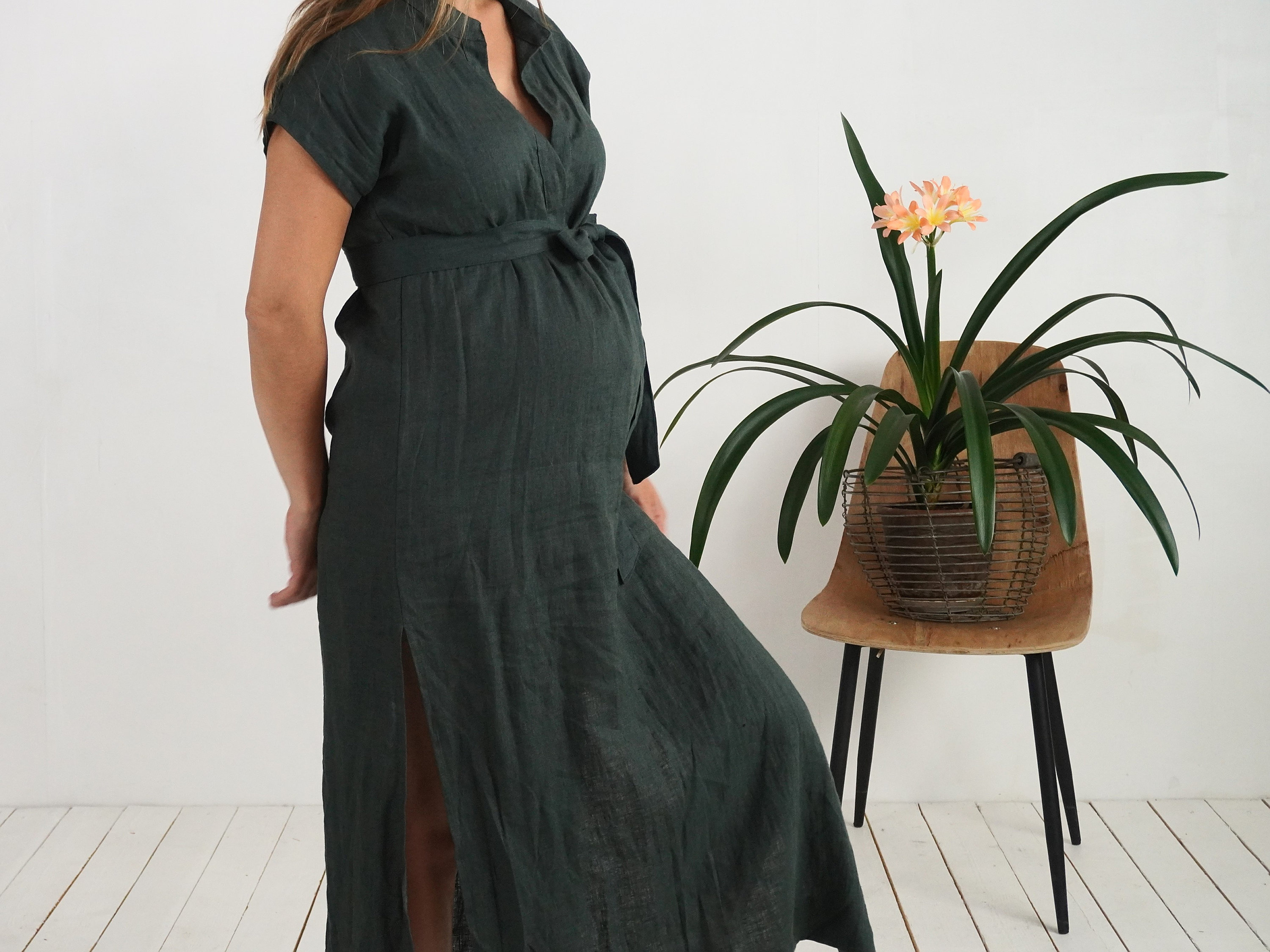 linen maternity dress