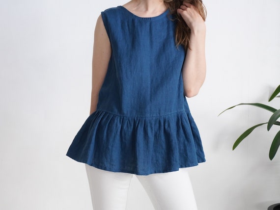 sleeveless top with ruffles
