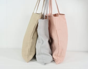 Linnen draagtas. Natuurlijke linnen tas. Linnen schoudertas. Natuurlijke boodschappentas. Minimalistische, eco-herbruikbare boodschappentas. Boodschappentas zonder afval.