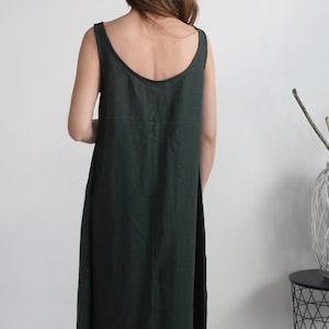 Vestido de noche de lino con espalda descubierta. Vestido de lino con espalda descubierta. Vestido largo de lino. Vestido elegante de lino con espalda descubierta. Vestido de invitada de boda - NIAGARA