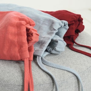 Natuurlijk slaapmasker en zakje. Linnen slaapmasker met etui. Linnen reisoogmasker. Eco-oogmasker om te slapen. Uniseks oogmasker. Jubileumcadeau afbeelding 4