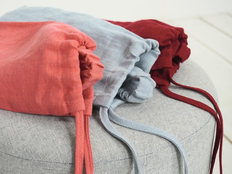 Natuurlijk slaapmasker en zakje. Linnen slaapmasker met etui. Linnen reisoogmasker. Eco-oogmasker om te slapen. Uniseks oogmasker. Jubileumcadeau afbeelding 4