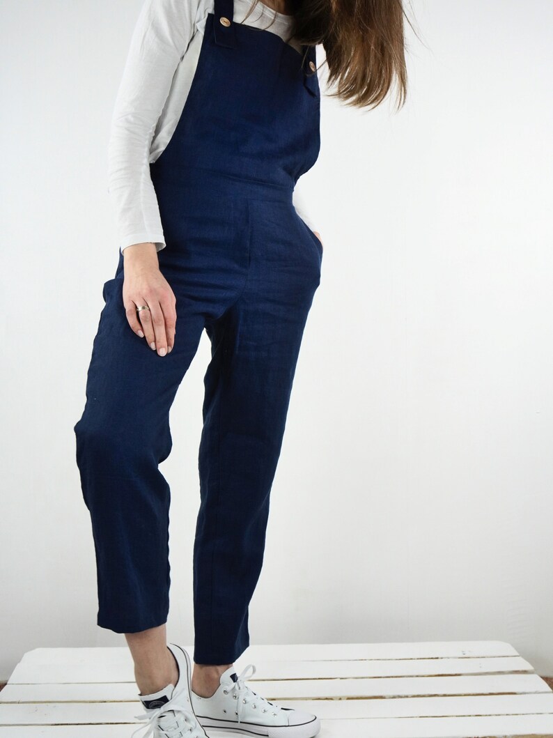 Linen Overall. Linen Dungarees. Linen Jumpsuit. Casual Women Etsy