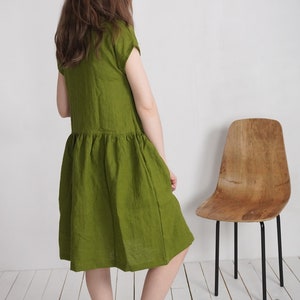 Midi Smock Linen Dress. 100% Linen Dress. Sustainable Linen - Etsy