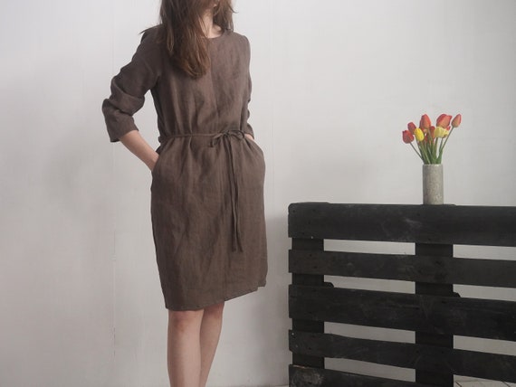 Linen Long Sleeve Dress. Linen Shift Midi Dress. Linen Minimal Dress. Simple Linen Dress. Soft Linen Dress. Autumn Winter Dress - SINDHU - Etsy Linen Long Sleeve Dress. Linen Shift Midi Dress. Linen Minimal Dress. Simple Linen Dress. Soft Linen Dress. Autumn Winter Dress - SINDHU - Etsy