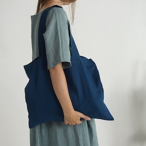 Wide linen shopping bag. Linen shoulder bag. Market bag. Natural linen tote bag. Beach bag. Grocery bag. Street bag. Linen beach tote bag.