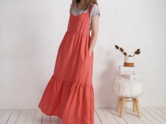 holiday LINEN RUFFLE LAYERED DRESS