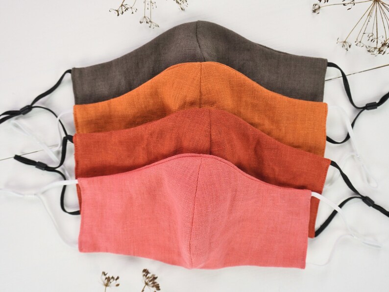 Linen face mask set. 100 linen masks. Adult linen mask. Nose Etsy