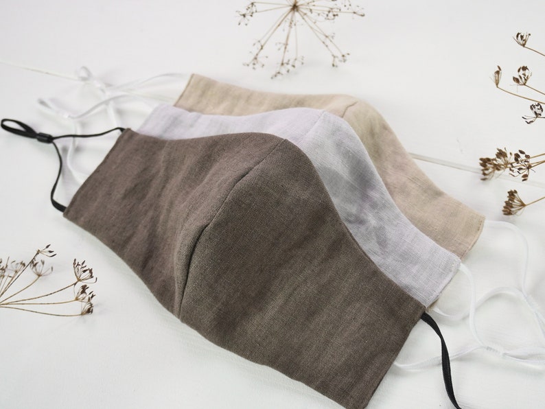 Linen face mask set. 100 linen masks. Adult linen mask. Nose Etsy