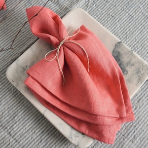 Washed linen napkins in various colors. Linen napkin set 4,6,8,10 Washed medium wight linen napkin. Wedding table linen. Large size napkins.