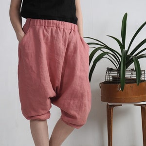 Linen harem pants. Women yoga pants. Baggy harem pants. Hippie clothing. Summer linen pants. Drop crotch pants. Boho linen pants IRTYSH image 1