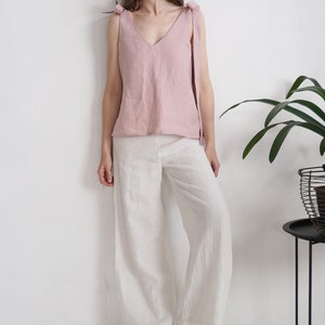 Linen wide leg pants. Women linen trousers. Loose fit linen pants. Wide linen pants. Linen casual women's trousers. Summer linen pants MAHI image 7