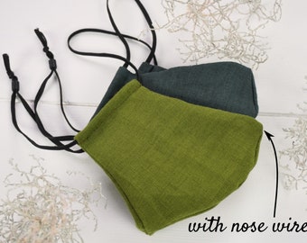 Linen face mask set. Face masks. Fabric face masks. Reusable face mask for adults. Washable face mask. Reusable mask. Adjustable face mask.