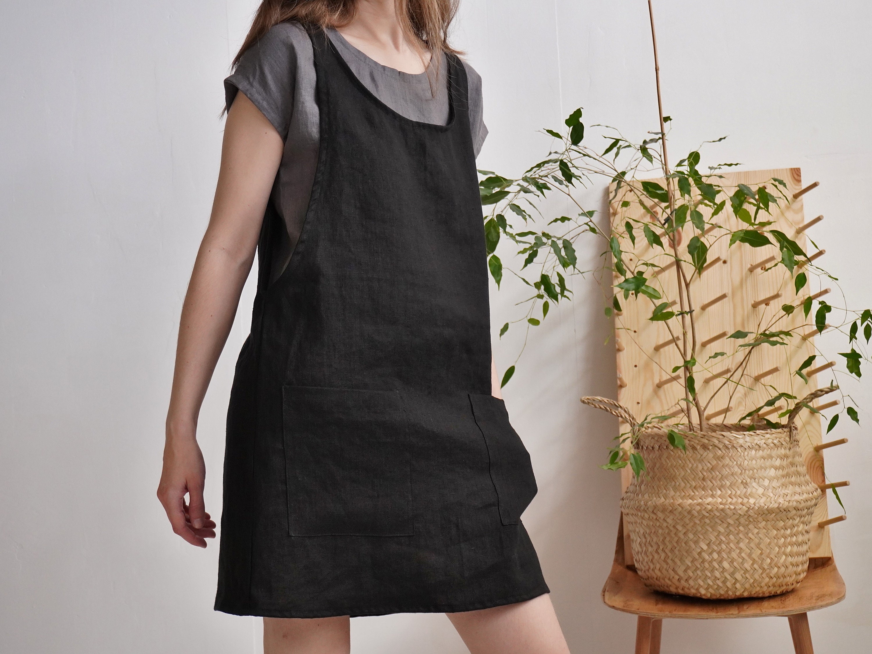 pinafore dress short Girls' Army Green Ruffle Pinafore Dress