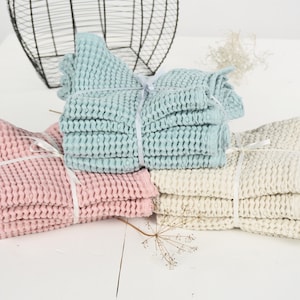 Waffle bath towel set- natural bath towel- linen cotton blend towel- sauna towel- softened bath towel- organic waffle towel- linen towel