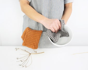 Waffle dish cloth set. Natural linen dish cloths. Linen dish towel. Linen kitchen cloth. New home. Eco friendly kitchen. Sustainable kitchen