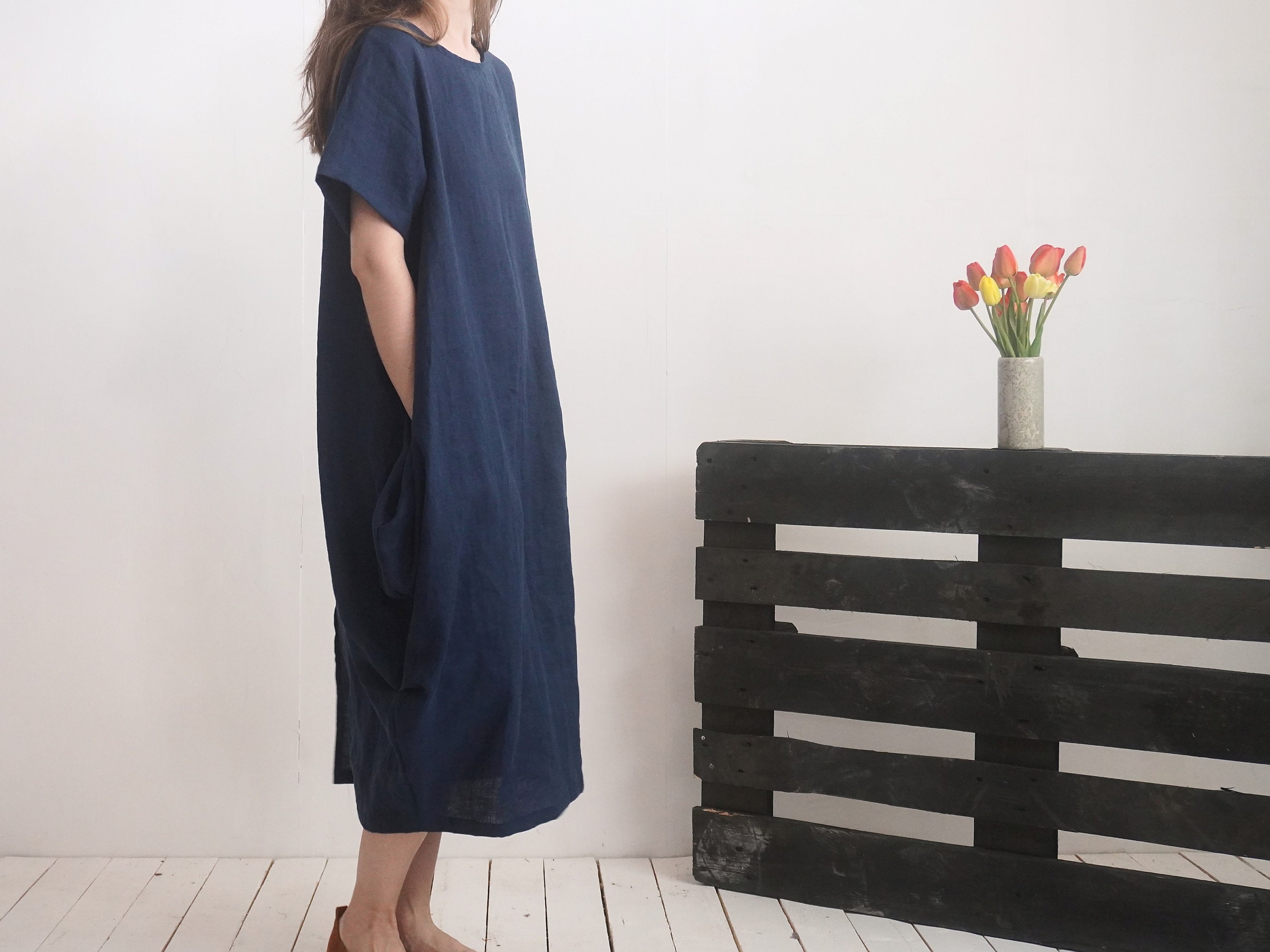 LINEN BALLOON DRESS main image 0