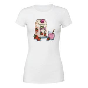 Niedliches Erdbeermilch T-Shirt - entzückendes Erdbeerkuh-Design - trendige Geschenke