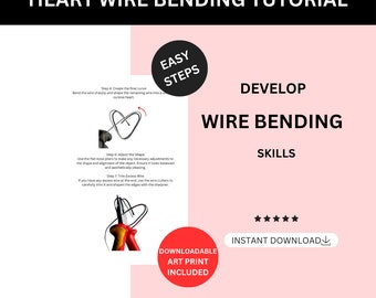 Heart Easy Steps Wire Bending Tutorial, Wire Charm Bending, How to Craft Home Decor Gift, Art Bending Digital Download Course Hobby Pendant