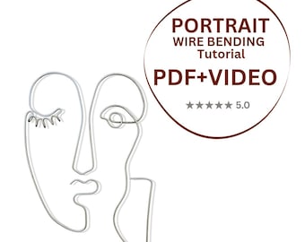 Abstract Wire Face Tutorial PDF | Duality Line Art, Step-by-Step Wire Bending Guide + Video, Wall Art Sculpture, Beginner Friendly