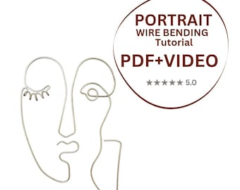Abstrakt Wire Face Anleitung PDF | Dualitäts-Linienkunst, Schritt-für-Schritt-Anleitung zum Biegen + Video, Wandskulptur, anfängerfreundlich