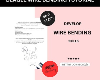 Beagle Wire Craft Tutorial Only Digital Download, DIY Easy Wire Bending Course, Printable Template, Learning Print
